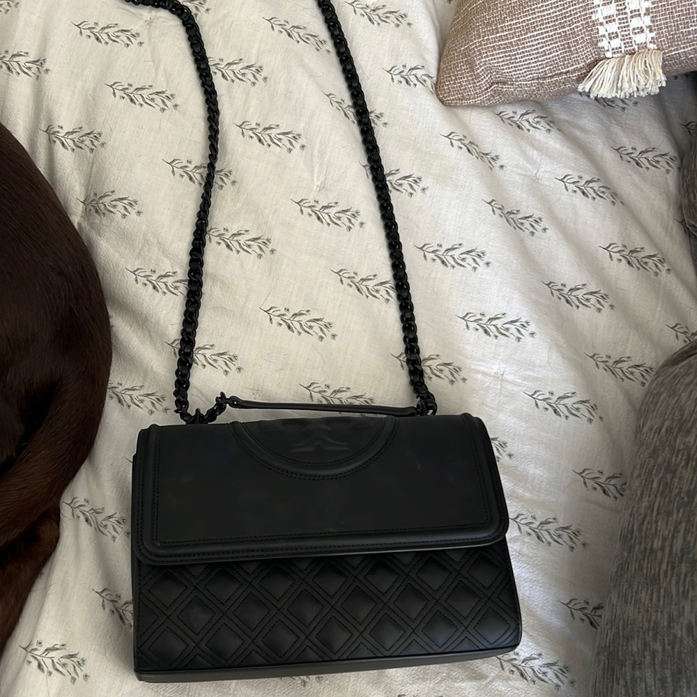 Tory Burch Fleming convertible shoulder bag black
